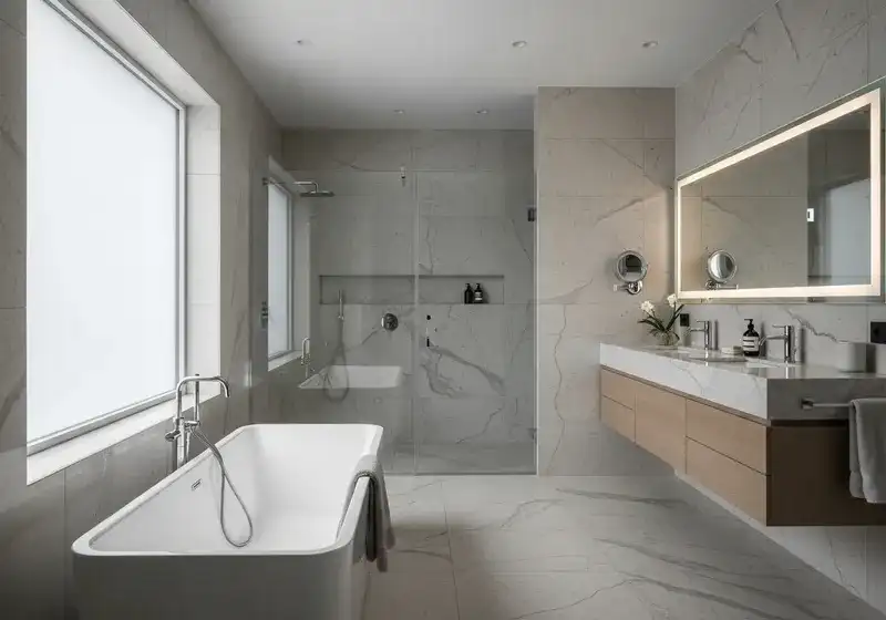 Luxusbad München Bogenhausen - freistehende Badewanne Villeroy Boch Design Badezimmer